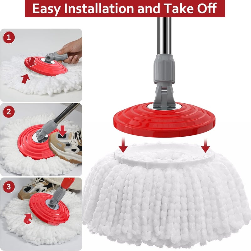 RinseWise Store Plastic Mop Base Replacement for Spin Mop Bucket,Replacement Mop Parts, Mop Accessories for Household Cleaning, Floor Mop Parts-Red - Image 2